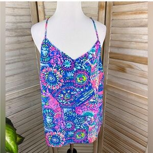 💕 Lilly Pulitzer Dusk Silk Tank Size Medium EUC